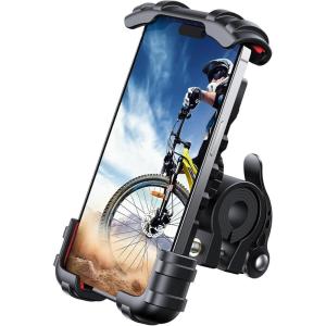 Lamicall Bike Phone Holder, Motorcycle Mount – Motorcycle Phone Holder, Handlebar Cell Phone Clamp, Scooter Phone Clip for iPhone Air 17 Pro Max, 16 15 Pro Max Plus, S20, More 4.7 to 6.8″ Smartphones(Red)