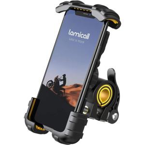 Lamicall Bike Phone Holder, Motorcycle Mount – Motorcycle Phone Holder, Handlebar Cell Phone Clamp, Scooter Phone Clip for iPhone Air 17 Pro Max, 16 15 Pro Max Plus, S20, More 4.7 to 6.8″ Smartphones(Yellow)