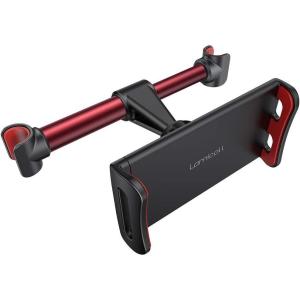 Lamicall Car Headrest Mount, Tablet Headrest Holder – Stand Cradle Compatible with iPad Pro Air Mini, Galaxy Tabs, Other 4.7-10.5″ Cellphones and Tablets – Black(Red)