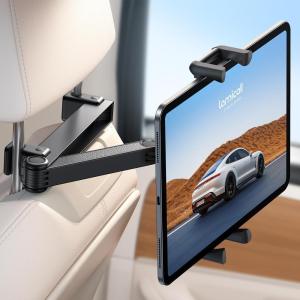 Lamicall Car Headrest Tablet Holder – [Lockable] [Thick Case Friendly] [Foldable Clip] Car Backseat Tablet Mount, Car Accessories for Kids, for iPad Pro, Air, Mini, Galaxy, Fire HD, 4.7-13″ Tablets(4.7-13″ Tablets)
