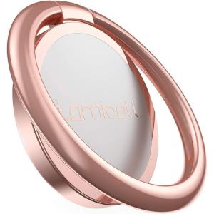 Lamicall Cell Phone Ring Holder Stand – Phone Finger Gip Kickstand, 360° Rotation Polished Metal Grip for Magnetic Car Mount, Fit for iPhone 17/16/15/14 Pro Max Air, Android Smartphone Accessories(Rose Gold)