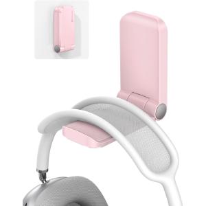 Lamicall Headphone Stand, Sticky Headset Hanger – Adhesive Headphone Holder Hook Mount, Headset Stand Holder Clip Under Desk, Earphone Clamp for Airpods Max, HyperX, Sennheiser, Black(Pink – One Pack)