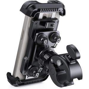 Lamicall Motorcycle Phone Mount Holder – [Dual Vibration Dampener] [Upgrade Handlebar Clip] Motorcycle Cell Phone Holder, Bike Phone Mount, Fit iPhone 16/15/14/13 Pro Max, 4.7-6.7″ Phones, Black(Black)