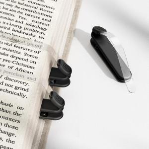 Lamicall [Thick-Book Friendly] 3Pack Silicone Automatic Bookmark – [Clear View] Book Marks for Reading Women Kids Men, Cute Book Page Markers Clip, Reading Accessories Gifts for Book Lovers(A-black)