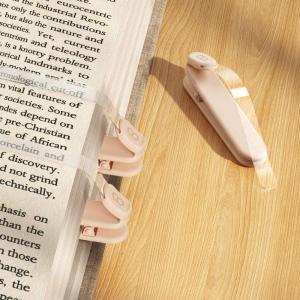 Lamicall [Thick-Book Friendly] 3Pack Silicone Automatic Bookmark – [Clear View] Book Marks for Reading Women Kids Men, Cute Book Page Markers Clip, Reading Accessories Gifts for Book Lovers(Beige)