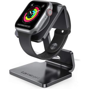 Lamicall Watch Stand for Apple Watch Magnetic Fast Charger – Desk Charging Stand Holder Dock for Apple iWatch Series SE3 SE2 Ultra 3, Series 11 10 9 8 7 6 5(49mm 46mm 45mm 44mm 42mm 41mm 40mm 38mm)(1-Black)