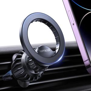 Lamicall for MagSafe Car Mount – [20 Super Magnets] Magnetic Car Phone Mount, Air Vent Phone Holder Car, Hands Free Cell Phone Holder Clip Car fit iPhone 17 16 15 14 13 Pro Plus Max Cradles(Black)