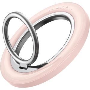 Lamicall for MagSafe Magnetic Phone Ring Grip – 360° Rotating Ring Holder with [Smooth Damping], Crystal Clear Finger Grip Kickstand, Strong Mag Safe Accessories for iPhone 17 Pro Max Air, All Phones(Crystal Pink)