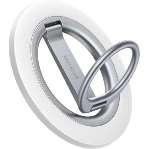 Lamicall for MagSafe Magnetic Phone Ring Grip – 360° Rotation Finger Grip Holder Stand, Super Magnet Cell Phone Kickstand Ring, Mag Safe Accessories for iPhone 17 16 15 14 13 12 Pro Max Air, Androids(Snow White)