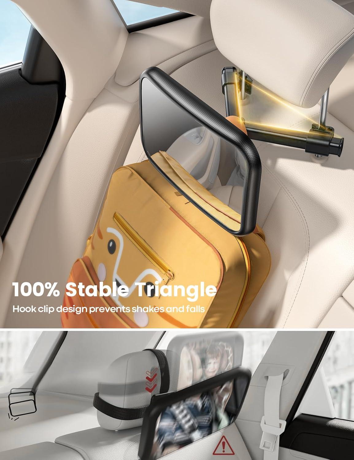 imageLamicall Baby Car Mirror for Backseat 2025 Safest Triangle Hook Clip Acrylic Car Seat Mirror for Rear Facing 360 Rotation amp Wide Clear View 3S Quick Install Newborn Baby Essentials Accessories128