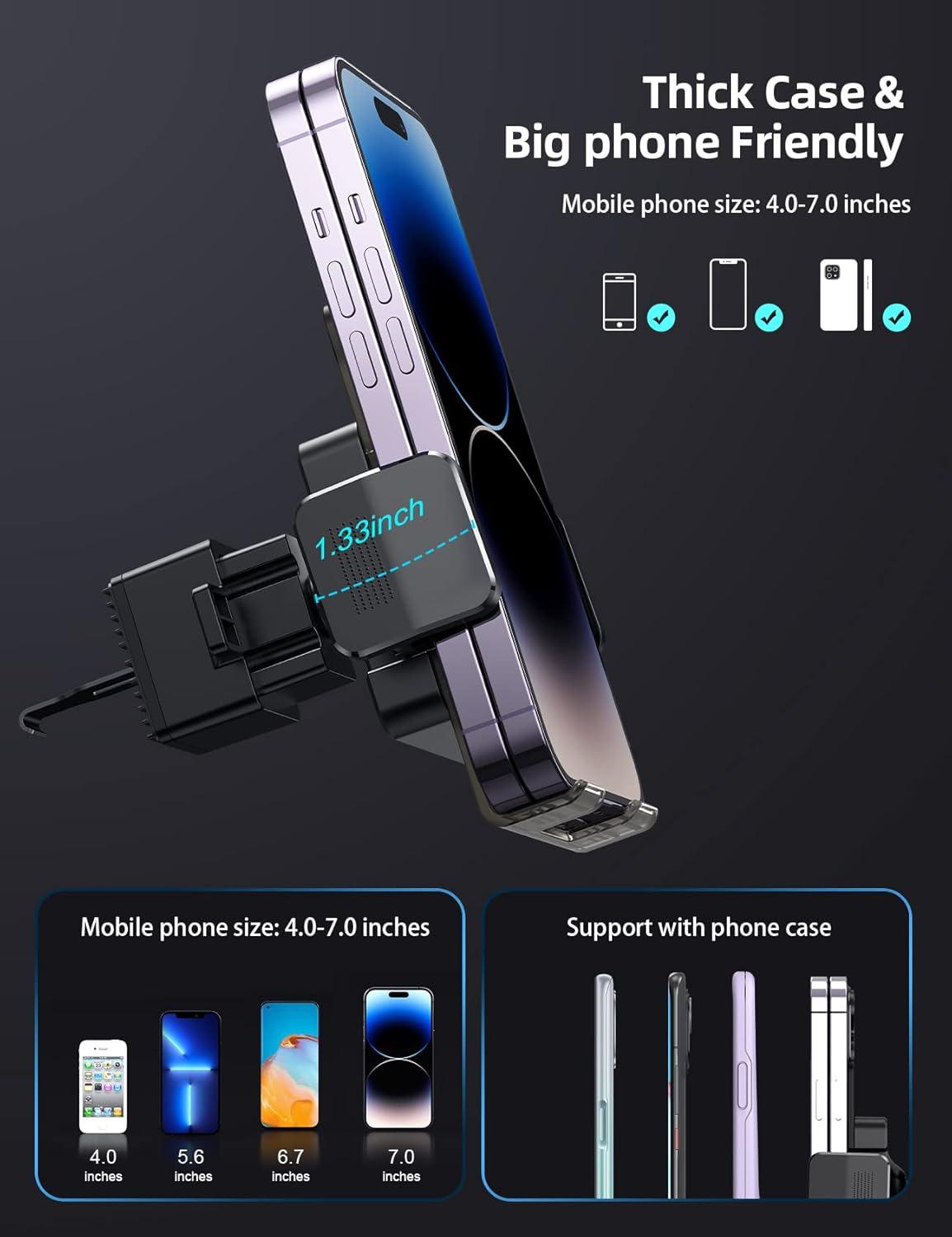 imageLamicall Car Vent Phone Mount Phone Holder for Car Air Vent Clip in Vehicle Big Phone amp Thick Cases Friendly Hands Free Cell Phone Automobile Clamp Cradles Fit for All iPhone Samsung Phones