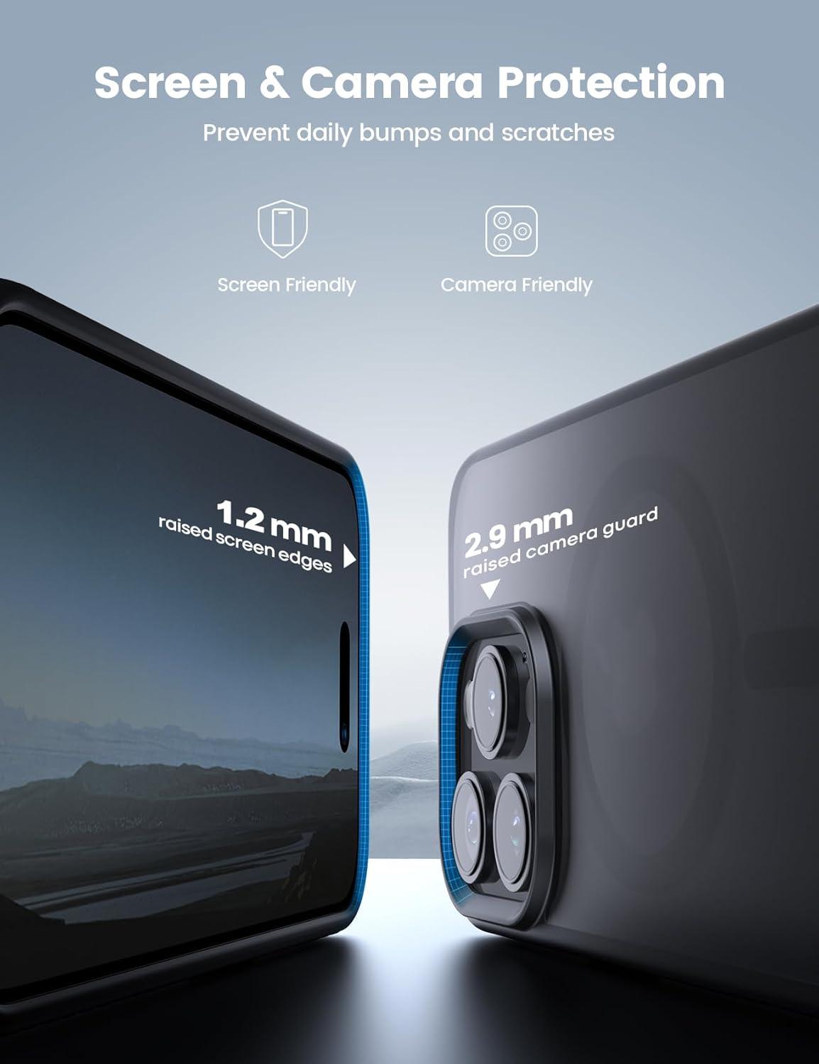 imageLamicall Magnetic Case for iPhone 15 Pro for Magsafe Diamond Textured AntiSlip Edge Military Grade Shockproof Protection Translucent Hard Slim Magnet Protective Cover for iPhone 15 ProBlack