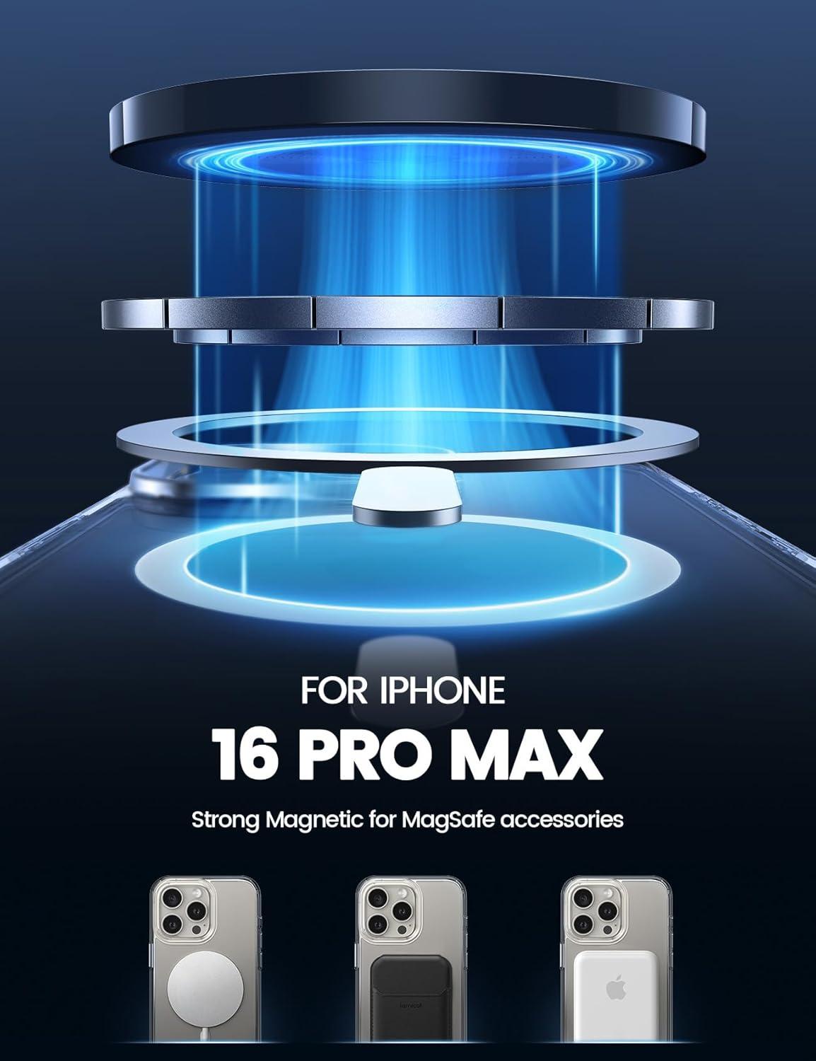 imageLamicall Magnetic Case for iPhone 15 Pro for Magsafe Diamond Textured AntiSlip Edge Military Grade Shockproof Protection Translucent Hard Slim Magnet Protective Cover for iPhone 15 ProClear