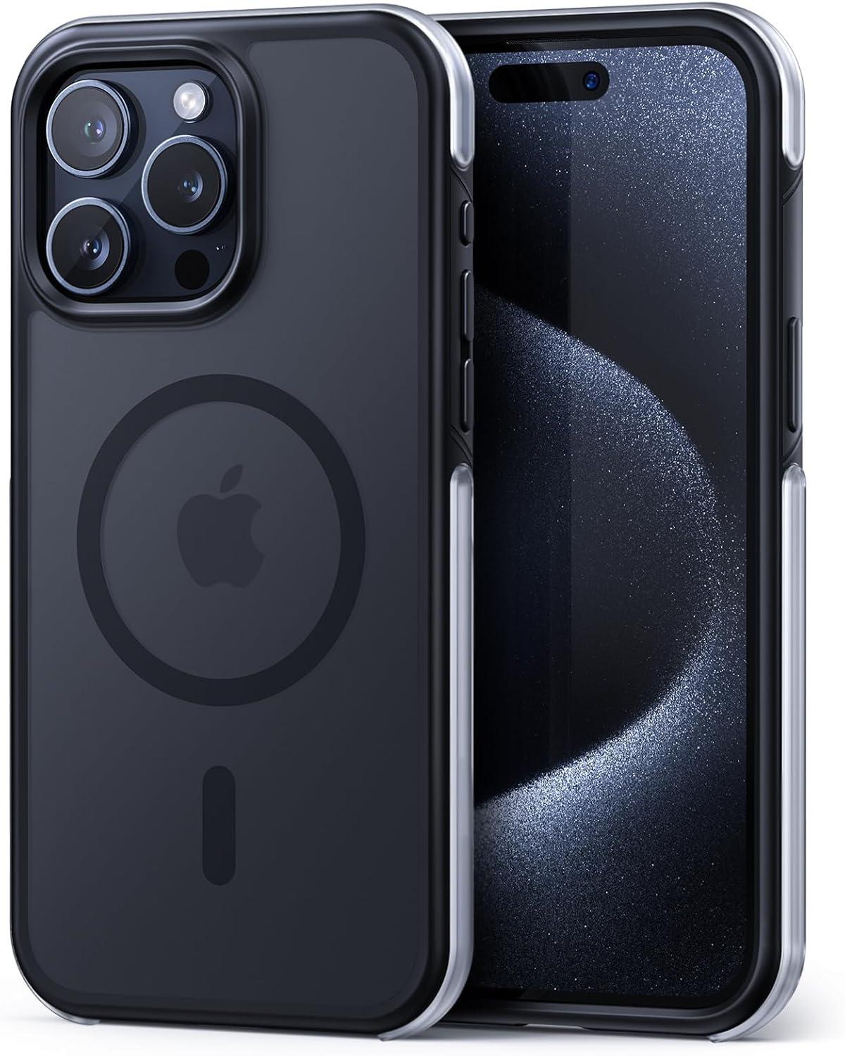 imageLamicall Magnetic Phone Case for iPhone 15 for MagSafe 18 FT MilGrade Drop Protection Phone Case with Air Bumpers and Raised Edges Shockproof Case for iPhone 15 Phone Case Black15 Pro Max 67