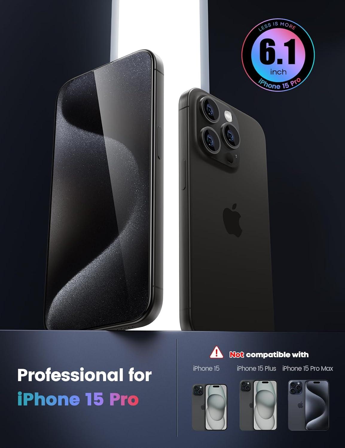 imageLamicall Screen Protector for iPhone 16 Pro Max 69 Top 9H Tempered Glass Film Easy Alignment Frame Fingerprint Resistant 0 Bubbles HD Clear for iPhone 16 Pro Max Tempered Glass 2 Pack15 Pro 61