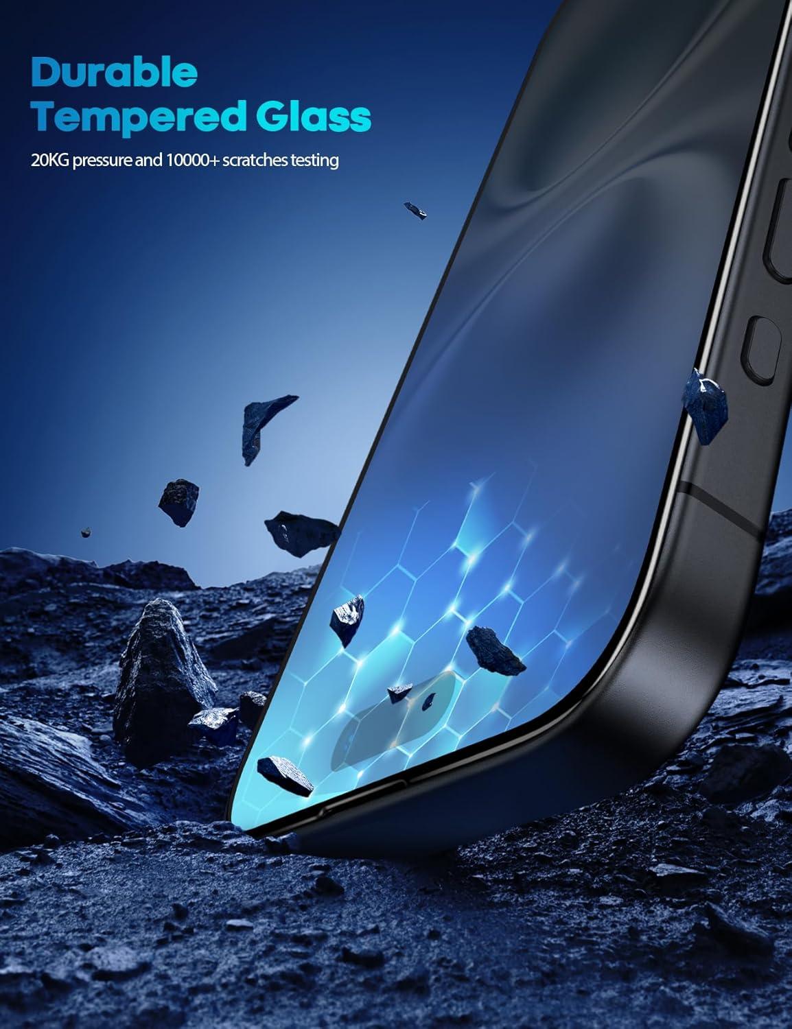 imageLamicall Screen Protector for iPhone 16 Pro Max 69 Top 9H Tempered Glass Film Easy Alignment Frame Fingerprint Resistant 0 Bubbles HD Clear for iPhone 16 Pro Max Tempered Glass 2 Pack16 61