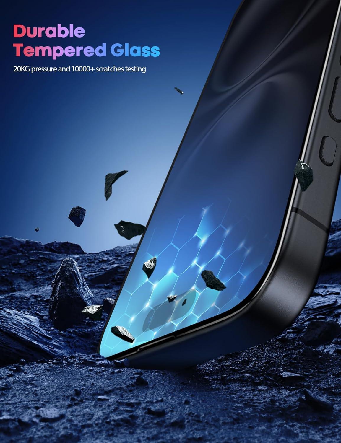 imageLamicall Screen Protector for iPhone 16 Pro Max 69 Top 9H Tempered Glass Film Easy Alignment Frame Fingerprint Resistant 0 Bubbles HD Clear for iPhone 16 Pro Max Tempered Glass 2 Pack16 Plus67