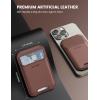 Lamicall 2.3oz Light for Magsafe Wallet Stand – Slim Tight Phone 3 Cards Holder, Adjustable Apple iPhone Wallet Stand, 2.5lbs Magnetic for iPhone 16/15/14/13 Series, Brown Red