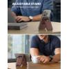 Lamicall 2.3oz Light for Magsafe Wallet Stand – Slim Tight Phone 3 Cards Holder, Adjustable Apple iPhone Wallet Stand, 2.5lbs Magnetic for iPhone 16/15/14/13 Series, Brown Red