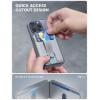 Lamicall 2.4oz Light for MagSafe Wallet – Magnetic Phone Stand, Slim Faux Leather Grip with 3 Card Holder and Finger Loop Grip for iPhone 15/14/13/12 Series, Grey