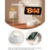 Lamicall 4-in-1 Qi2 Certified Wireless Charging Station for Apple MagSafe, [LED Night Light] 15W Fast Magnetic Charger Stand for iPhone 17 16 15 14 13 12 Series, Apple Watch, Airpods, 30W Adapter(White)
