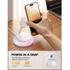 Lamicall 4-in-1 Qi2 Certified Wireless Charging Station for Apple MagSafe, [LED Night Light] 15W Fast Magnetic Charger Stand for iPhone 17 16 15 14 13 12 Series, Apple Watch, Airpods, 30W Adapter(White)