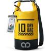 Lamicall 5L & 10L Dry Bag Waterproof Backpack – [Zippered Pocket] Roll Top Waterproof Bag Navy Blue & Lemon Yellow