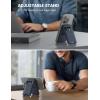 Lamicall Magnetic Card Wallet Holder for MagSafe – [2.3oz Lightweight Slim] Improved Phone Wallet Stand, Magnet for Apple iPhone 17/16/15/14 Series, Not for Mini, Mag Safe Accessory, Vegan Leather(Dark Blue)