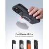 Lamicall Magnetic Case for iPhone 16 Pro, for Magsafe – [Anti-Slip Edge] Military Grade Shockproof Protection Translucent Hard Slim Magnet Protective Cover 6.3 inches(Black)
