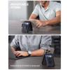 Lamicall Magnetic Phone Stand – Slim Faux Leather Grip for Apple MagSafe Wallet, Magnet 3 Cards Holder, Finger Loop Grip for iPhone 15/14/13/12 Series, Black
