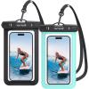 Lamicall 2 Pack Green White Cell Phone Bag, for Mother Mom, Birthday Gift for Father Teens Girls Boys Phone Pouch(Black & Green-7″)