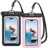 Lamicall 2 Pack Green White Cell Phone Bag, for Mother Mom, Birthday Gift for Father Teens Girls Boys Phone Pouch(Black & Pink-7″)