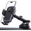 Lamicall Car Phone Mount – [Strongest Military-Grade Suction Cup] 360° Rotation Phone Holders for Your Car Quick Release Adjustable Phone Mount for Car Dashboard for iPhone 17 16 Pro Max Galaxy Truck(NEW Upgraded – Dark Grey)