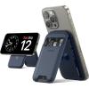 Lamicall Magnetic Card Wallet Holder for MagSafe – [2.3oz Lightweight Slim] Improved Phone Wallet Stand, Magnet for Apple iPhone 17/16/15/14 Series, Not for Mini, Mag Safe Accessory, Vegan Leather(Dark Blue)