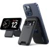 Lamicall Magnetic Card Wallet Holder for MagSafe – [2.3oz Lightweight Slim] Improved Phone Wallet Stand, Magnet for Apple iPhone 17/16/15/14 Series, Not for Mini, Mag Safe Accessory, Vegan Leather(Classic Black)