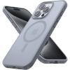 Lamicall Magnetic Case for iPhone 16 Pro, for Magsafe – [Anti-Slip Edge] Military Grade Shockproof Protection Translucent Hard Slim Magnet Protective Cover 6.3 inches(Gray)