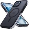 Lamicall Magnetic Phone Case for iPhone 15 for MagSafe – [18 FT Mil-Grade Drop Protection] Phone Case with Air Bumpers and Raised Edges, Shockproof Case for iPhone 15 Phone Case, Black(15 (6.1″))