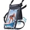Lamicall Waterproof Phone Pouch Case – [Double Space] IPX8 Water Proof Cell Phone Dry Bag with Lanyard, Beach Cruise Ship Essentials for iPhone 17 16 15 14 13 Pro Max Air Plus, Galaxy S25 S24, 4-7.5″(Black)