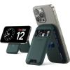 Lamicall for Magsafe Wallet Stand – Upgraded 65g Light Slim Phone 3 Cards Holder, Adjustable Leather Apple iPhone Wallet Stand, Magnetic for iPhone 15/14/13/12 Series, Not for Mini, Dark Green