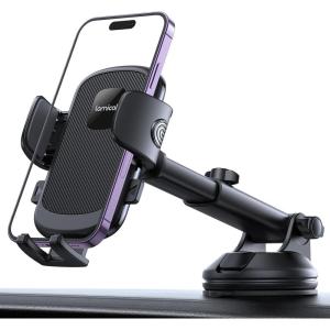 Lamicall Car Phone Mount – [Strongest Military-Grade Suction Cup] 360° Rotation Phone Holders for Your Car Quick Release Adjustable Phone Mount for Car Dashboard for iPhone 17 16 Pro Max Galaxy Truck(NEW Upgraded – Dark Grey)