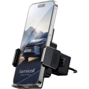Lamicall Car Vent Phone Mount Phone Holder for Car Air Vent Clip in Vehicle [Big Phone & Thick Cases Friendly] Hands Free Cell Phone Automobile Clamp Cradles, Fit for All iPhone Samsung Phones