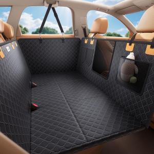 Lamicall Dog Car Seat Cover for Back Seat – [Upgraded Anti-Ripped] Back Seat Extender for Dogs Hard Bottom, Waterproof Dog Hammock for Car with Mesh Window, Pet Backseat Protector SUV & Small Truck XL(For Cars/ SUV/ Small Truck)