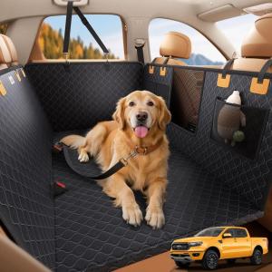 Lamicall Dog Car Seat Cover for Back Seat – [Upgraded Anti-Ripped] Back Seat Extender for Dogs Hard Bottom, Waterproof Dog Hammock for Car with Mesh Window, Pet Backseat Protector SUV & Small Truck XL(For Full Size Truck /Full Size SUV)