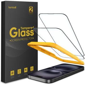 Lamicall Screen Protector for iPhone 16 Pro Max (6.9″), [Top 9H Tempered Glass Film], Easy Alignment Frame, Fingerprint Resistant, 0 Bubbles, HD Clear for iPhone 16 Pro Max Tempered Glass – [2 Pack](16 Plus(6.7″))