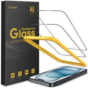 Lamicall Screen Protector for iPhone 16 Pro Max (6.9″), [Top 9H Tempered Glass Film], Easy Alignment Frame, Fingerprint Resistant, 0 Bubbles, HD Clear for iPhone 16 Pro Max Tempered Glass – [2 Pack](15 (6.1″))