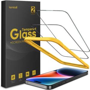 Lamicall Screen Protector for iPhone 16 Pro Max (6.9″), [Top 9H Tempered Glass Film], Easy Alignment Frame, Fingerprint Resistant, 0 Bubbles, HD Clear for iPhone 16 Pro Max Tempered Glass – [2 Pack](15 Plus (6.7″))