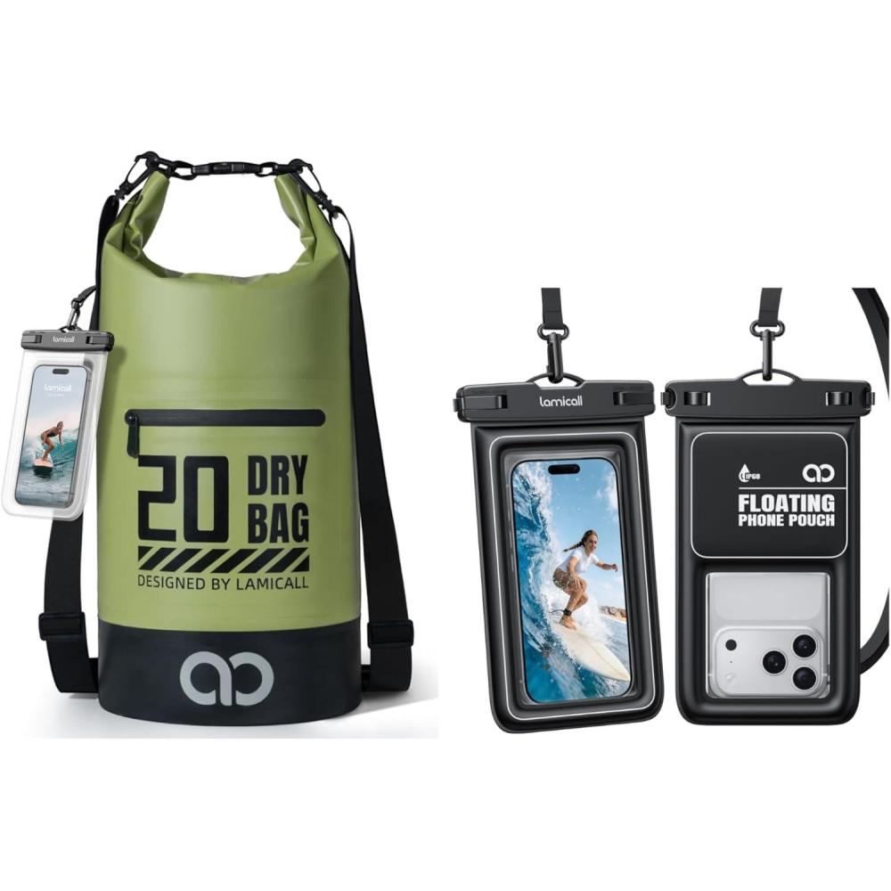 imageLamicall Floating Waterproof Phone Pouch amp 500D Dry Bag