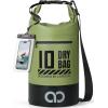 Lamicall 10L & 30L Dry Bag Waterproof Backpack – [Zippered Pocket] Roll Top Waterproof Bag Olive Green & Blueish Gray