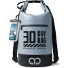 Lamicall 10L & 30L Dry Bag Waterproof Backpack – [Zippered Pocket] Roll Top Waterproof Bag Olive Green & Blueish Gray