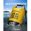 Lamicall 10L & 30L Dry Bag Waterproof Backpack – [Zippered Pocket] Roll Top Waterproof Bag Olive Green & Lemon Yellow